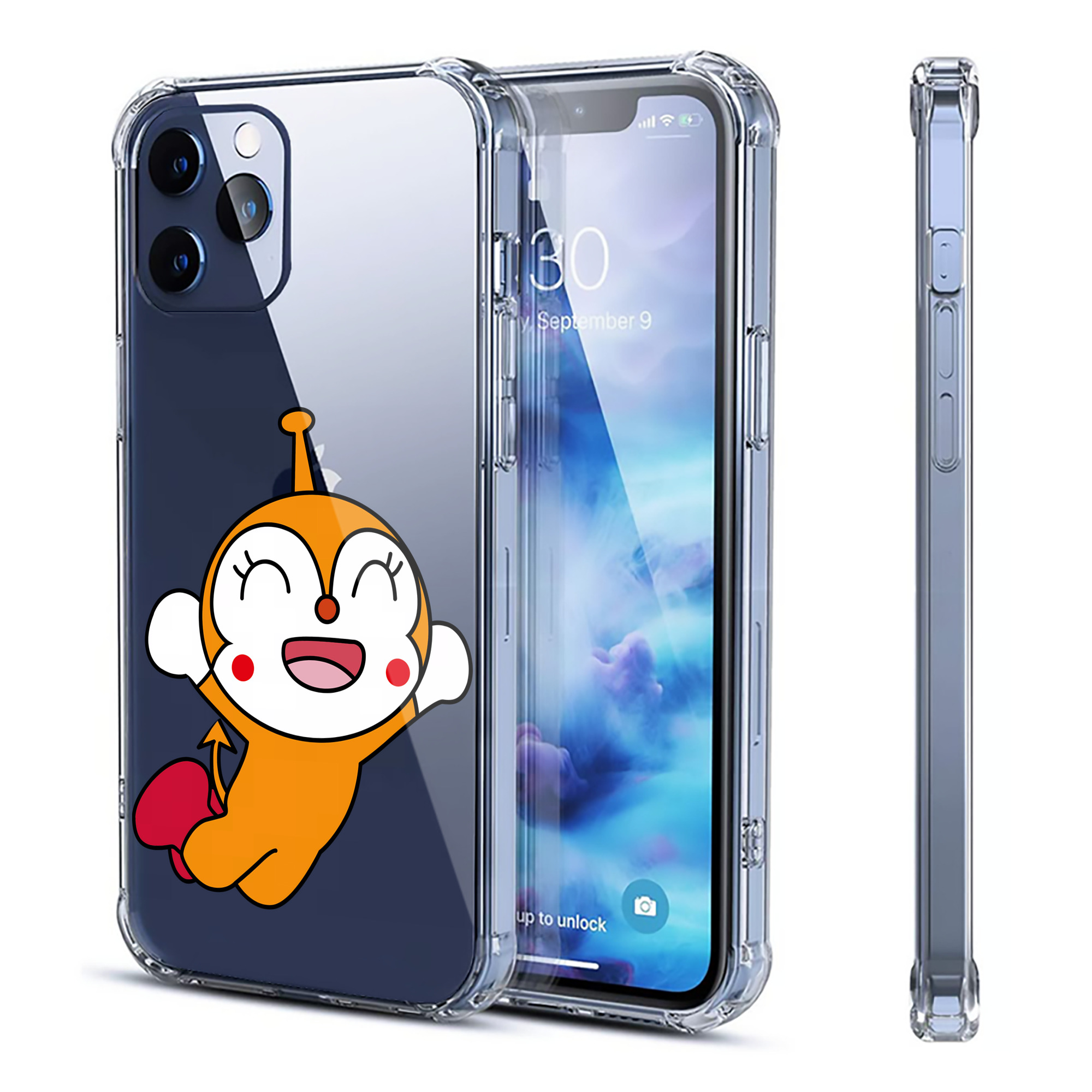 （画像用） アンパンマン Anpanman 【iPhone 12シリーズ対応】透明スマホケース（クリアソフトケース）